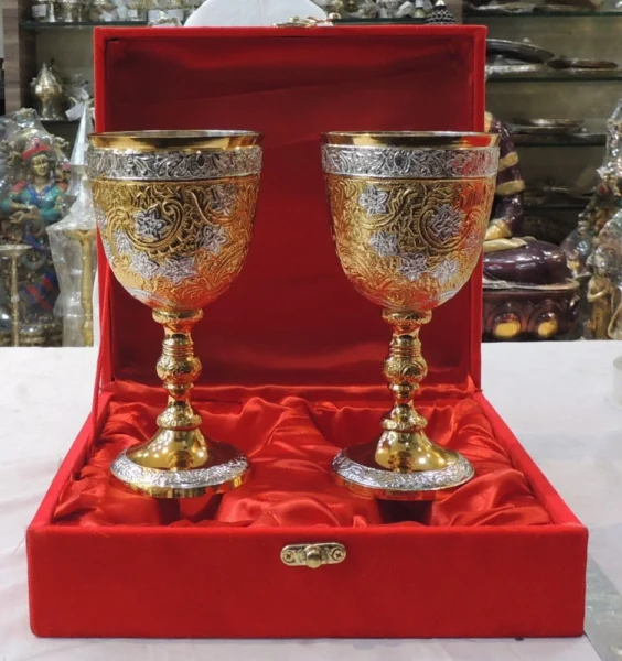 Brass Glass (Gilas) (Diwali), design B305-A, brass, Vedikcraft Moradabad