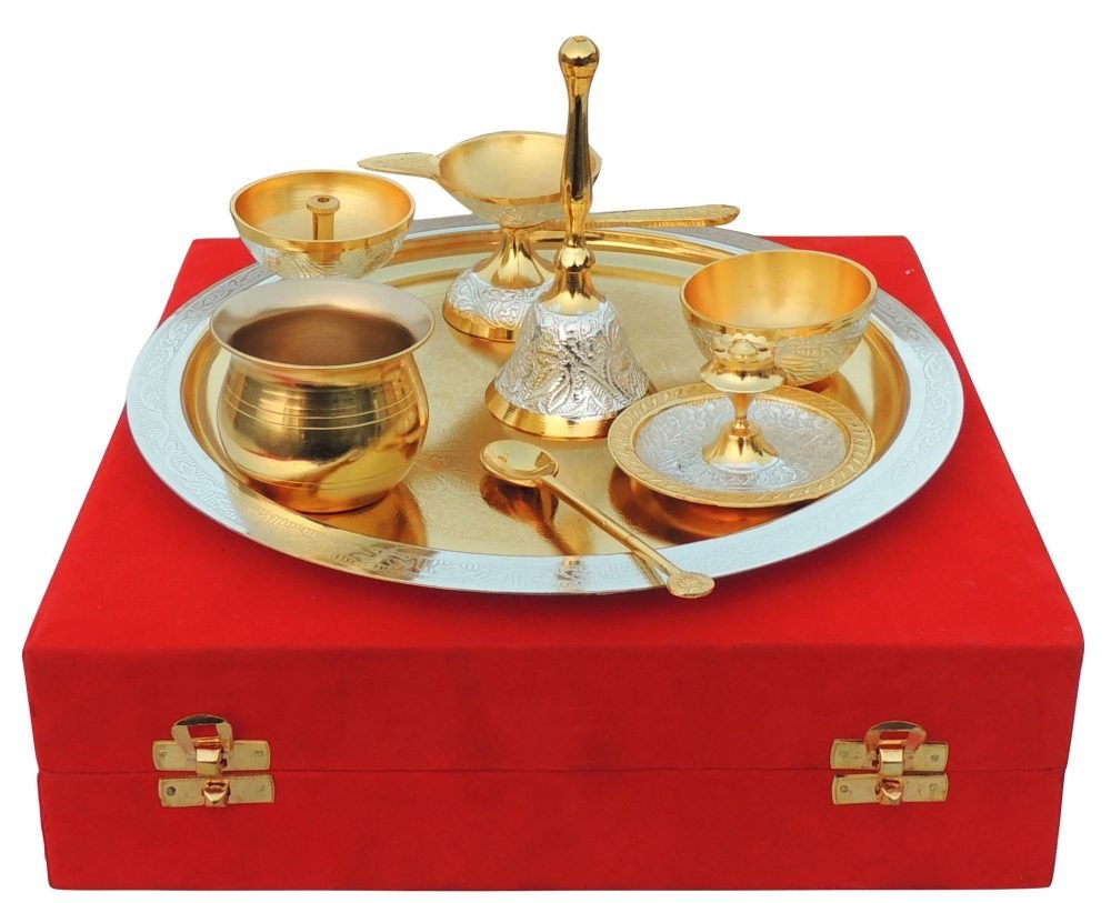 Brass Pooja Thali Set (Diwali), brass, Vedikcraft Moradabad