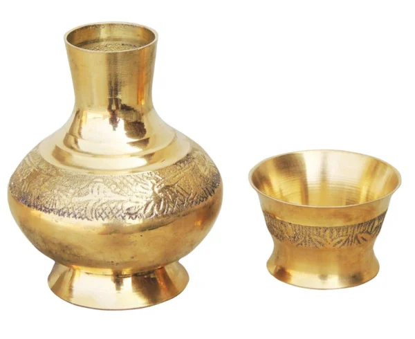 Brass Aftaba, 3.7 inch, brass, Vedikcraft Moradabad
