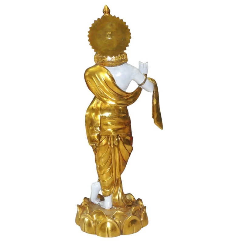 Krishna Ji with Flute Idol in Brass, 53.54 kg