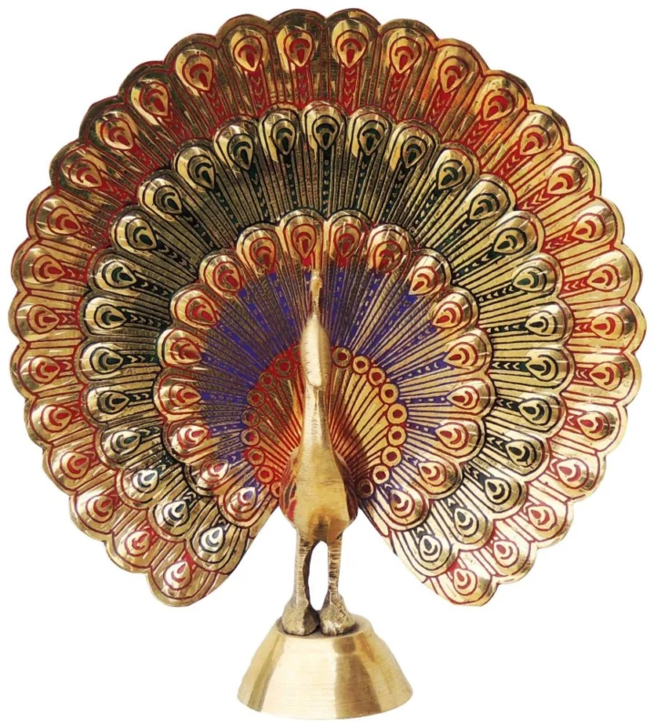 Brass Peacock Showpiece (More), 5.5 inch – for Table Décor