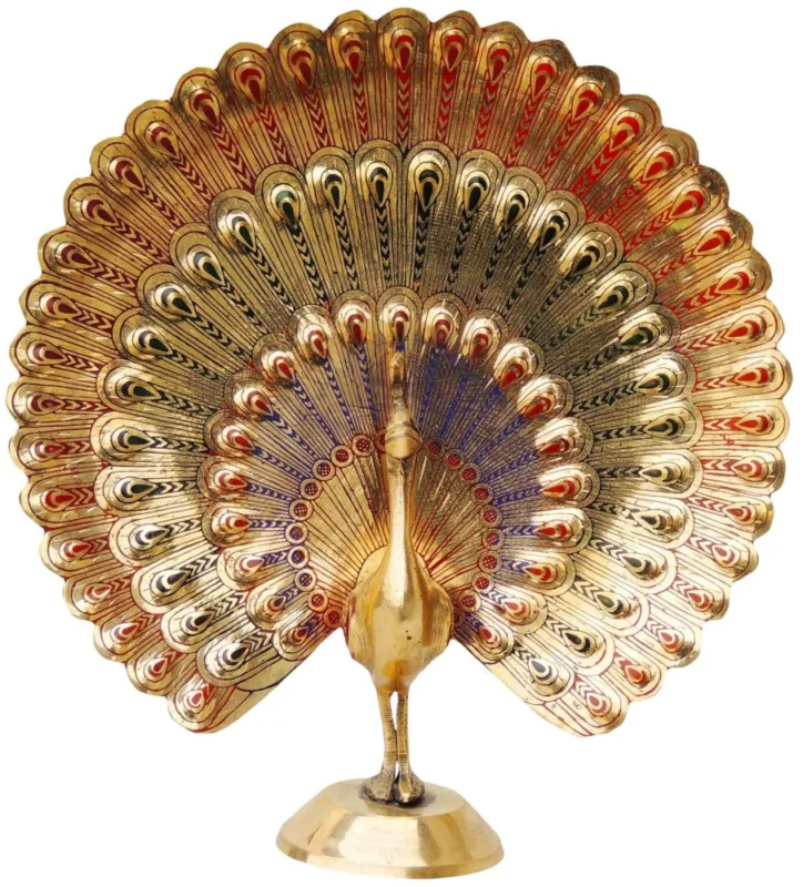 Brass Peacock Showpiece (More), 7 inch – for Table Décor