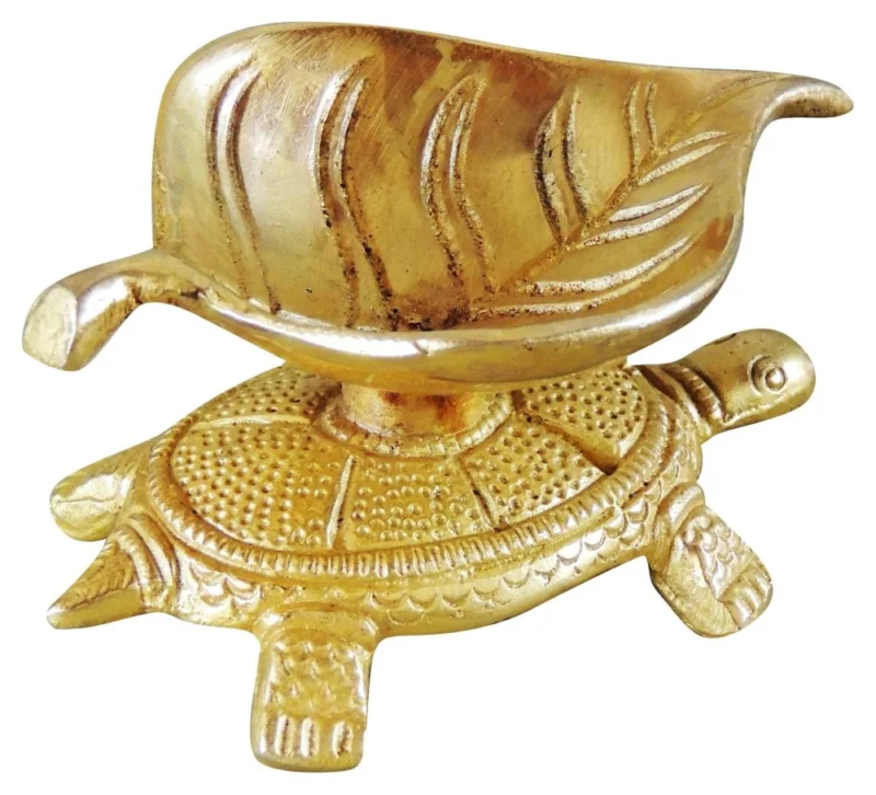Brass Tortoise Diya (Deepak), 1.3 inch