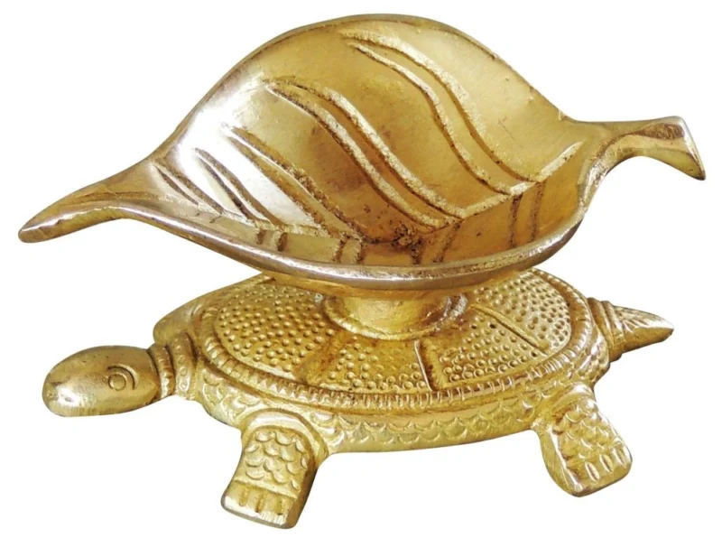 Brass Tortoise Diya (Deepak), 1.3 inch