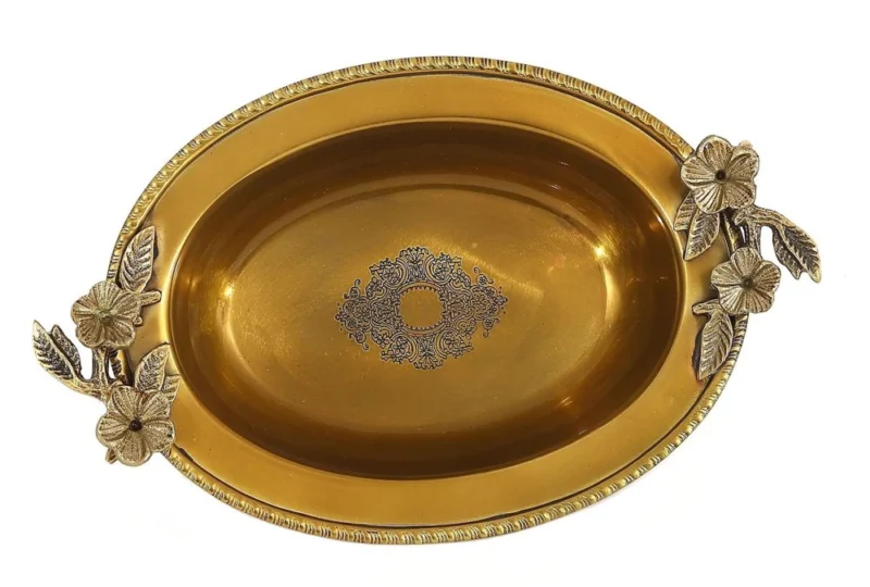 Brass Urli Bowl for Floating Flowers, 9.5 inch