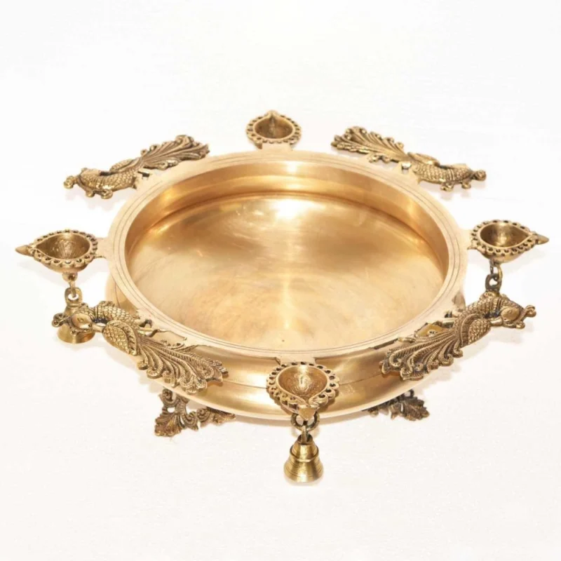 Brass Urli Bowl for Floating Flowers, 17.5 inch