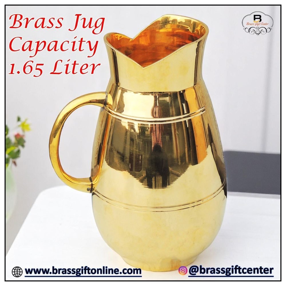Brass Jug, 9 inch, brass, Vedikcraft Moradabad