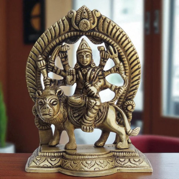 Durga Maa Idol in Brass, 520 g, brass, Vedikcraft Moradabad