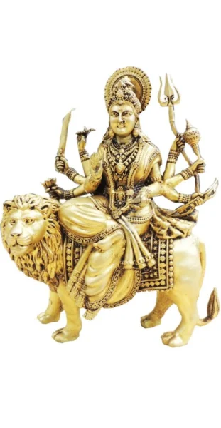 Durga Maa Idol in Brass (Festive), 7.5 inch, brass, Vedikcraft Moradabad