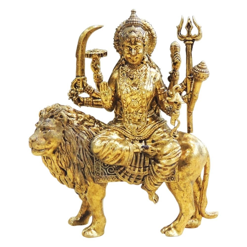 Durga Maa Idol in Brass (Small), 3 inch, brass, Vedikcraft Moradabad
