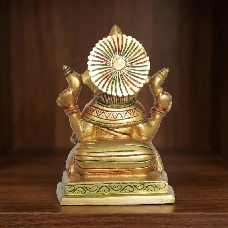 Ganesh Ji Idol in Brass, 5.5 inch, design BS1410-G