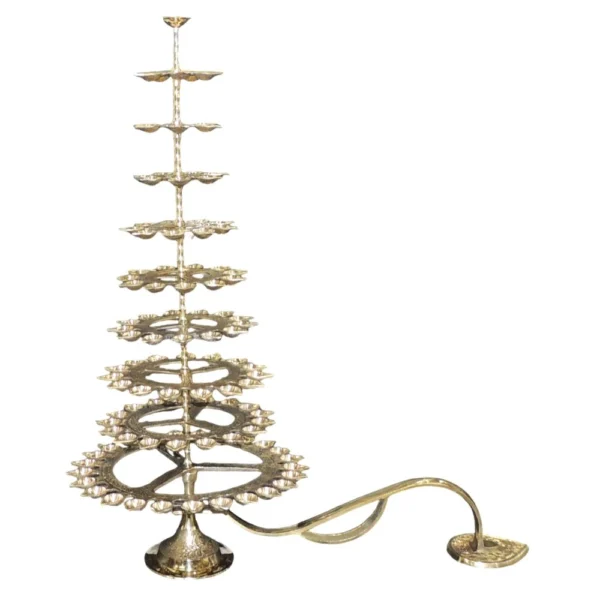 Brass Stand Diya (Deepak) (Arti Bati), 24.5 inch, brass, Vedikcraft Moradabad