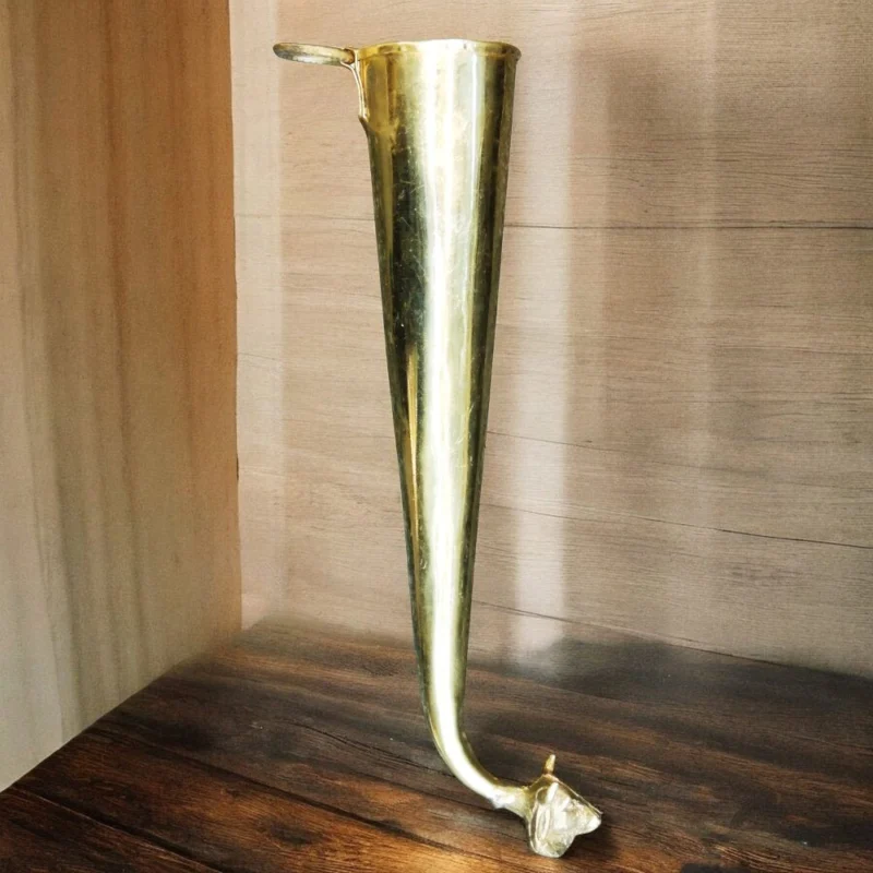Brass Pooja Accessory for Pooja (Gaumukhi Shringi Abhishek), 2 inch