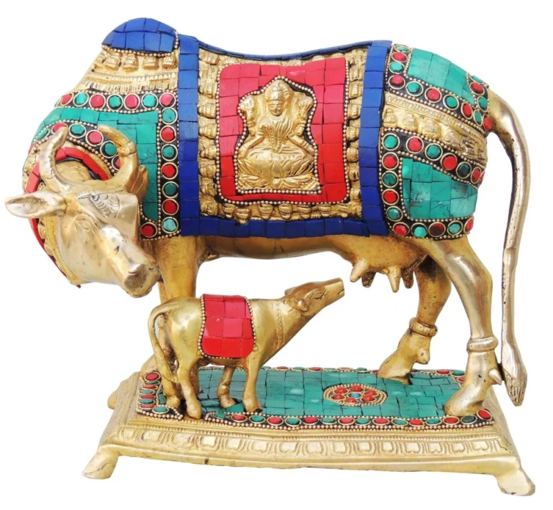 Brass Cow Showpiece (Gaye Bachadha)