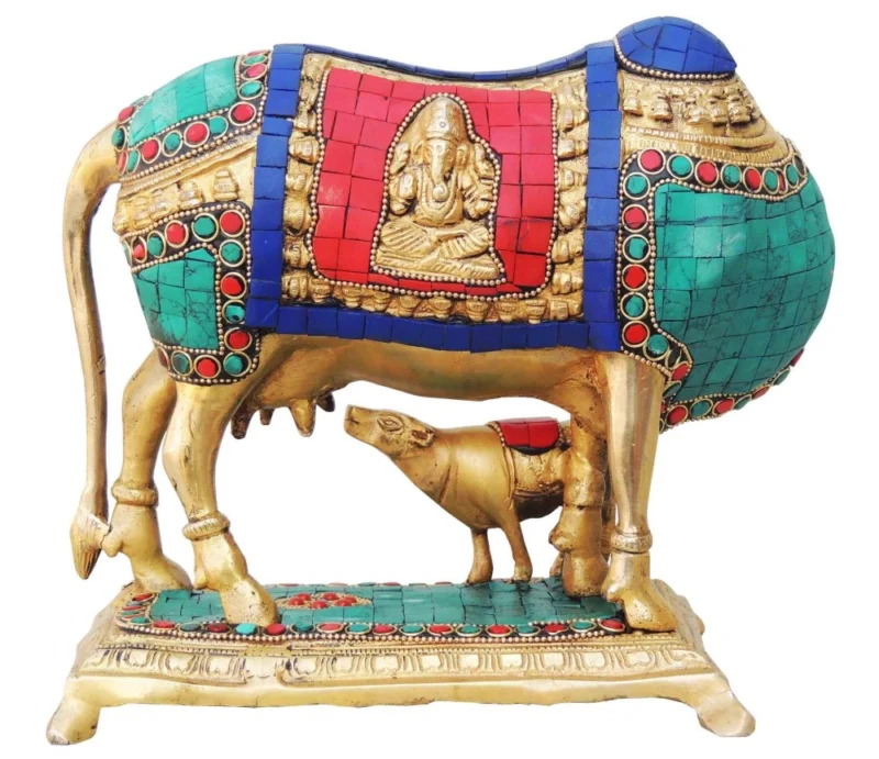 Brass Cow Showpiece (Gaye Bachadha)