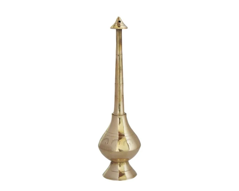 Brass Gulab Pash for Pooja (Rosewater Sprinklers), 8.1 inch