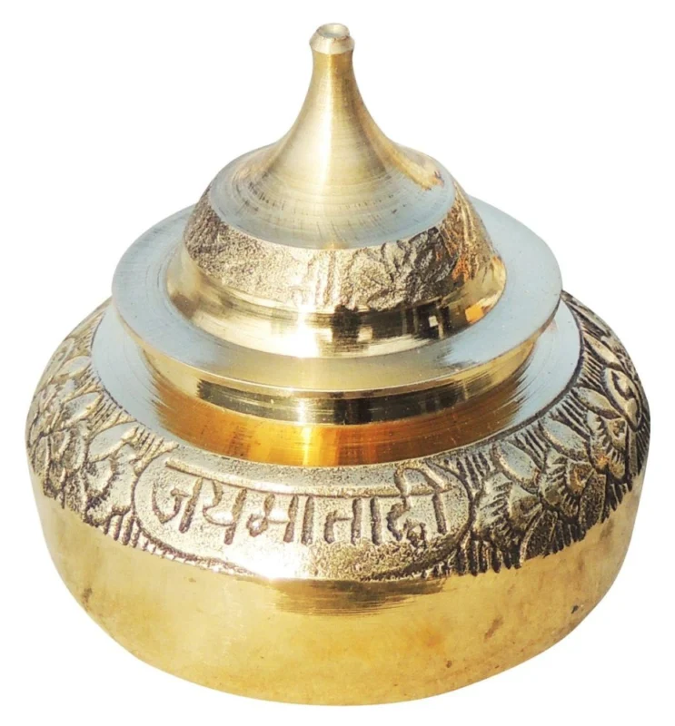 Brass Pooja Accessory for Pooja (Sindoor Dani), 2 inch