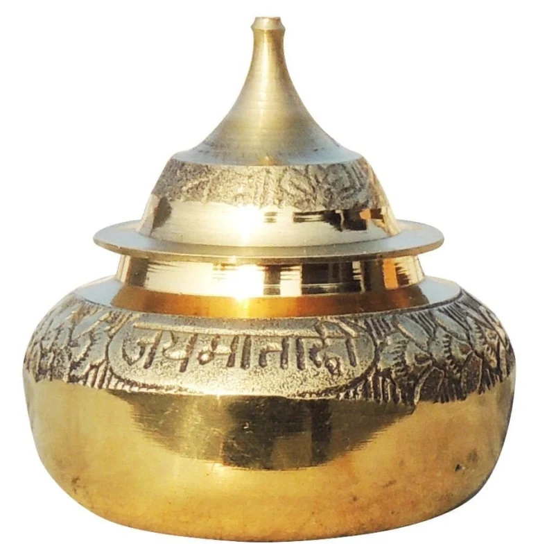 Brass Pooja Accessory for Pooja (Sindoor Dani), 2 inch
