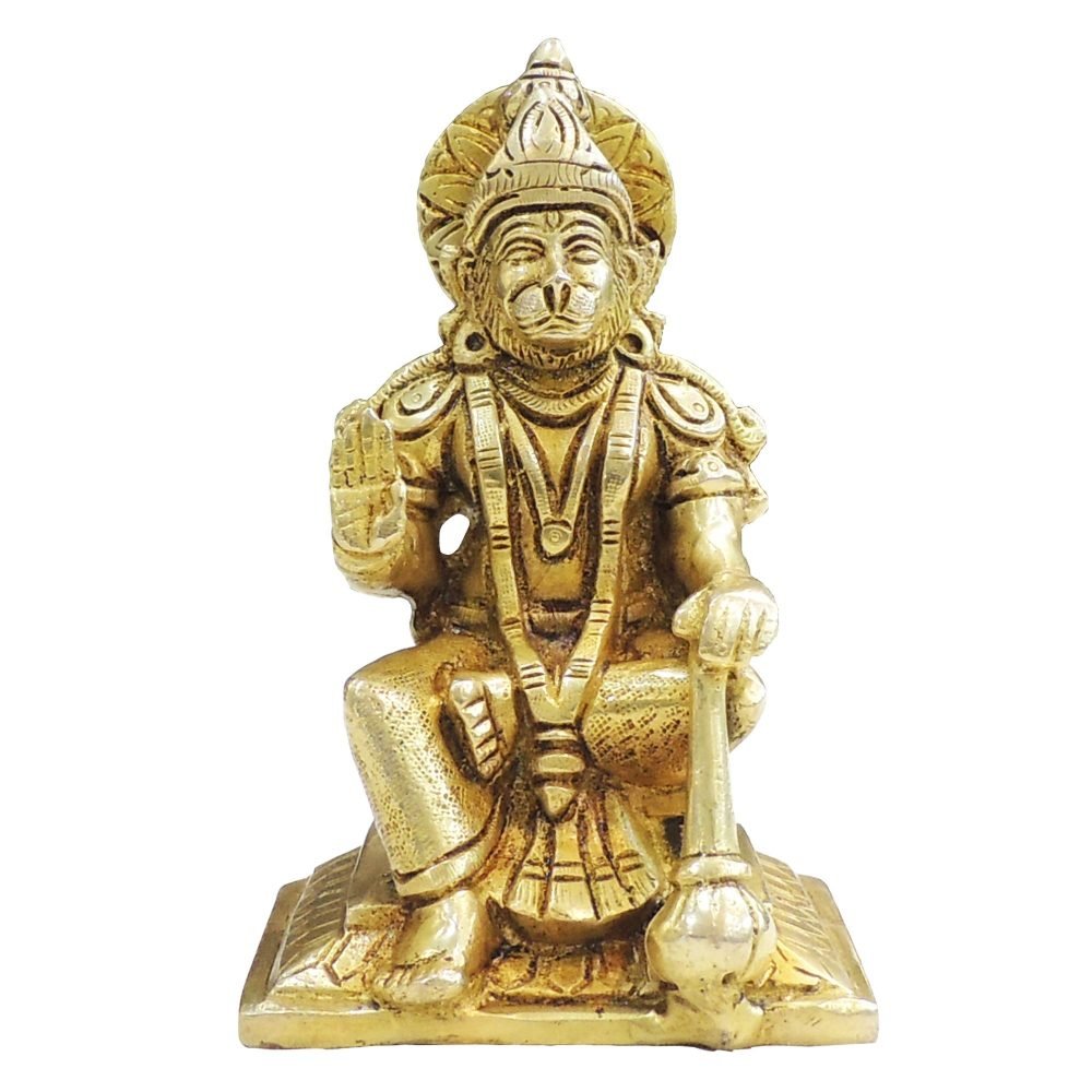 Hanuman Ji Idol in Brass (Small), 6 inch, brass, Vedikcraft Moradabad