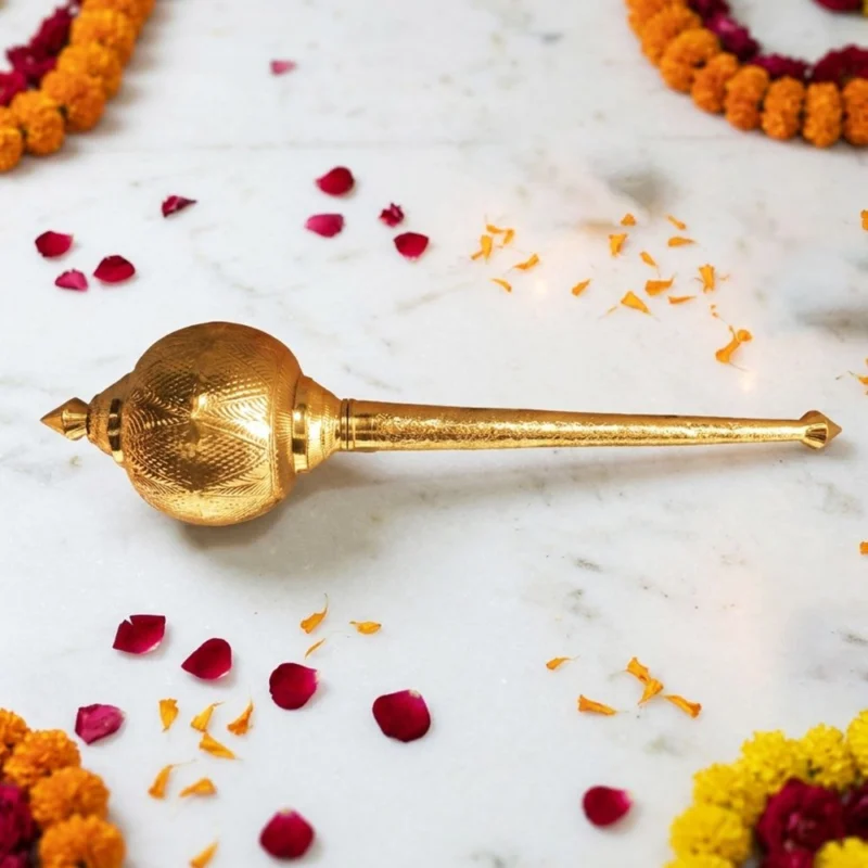 Brass Hanuman Gada for Pooja, 56.5 inch