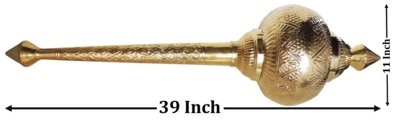 Brass Hanuman Gada for Pooja, 39 inch