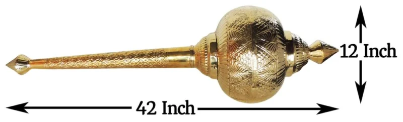 Brass Hanuman Gada for Pooja, 42 inch