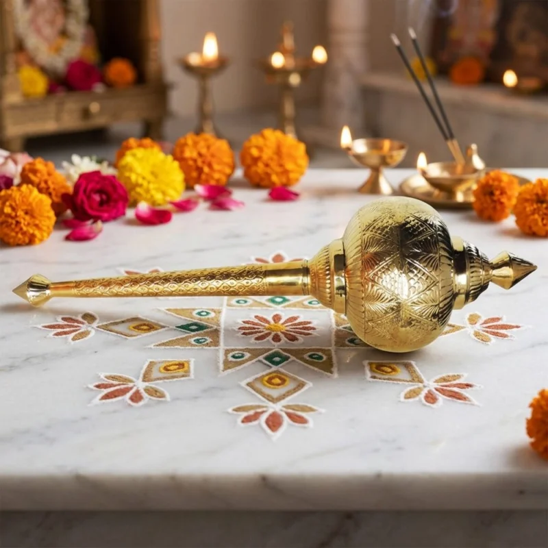 Brass Hanuman Gada for Pooja, 42 inch