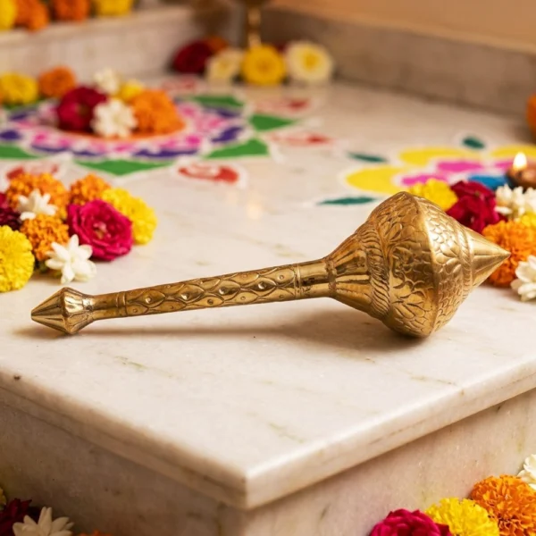 Brass Hanuman Gada for Pooja, 16 inch, brass, Vedikcraft Moradabad