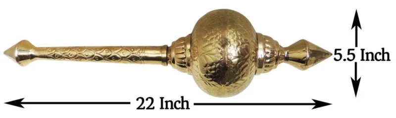 Brass Hanuman Gada for Pooja, 22 inch