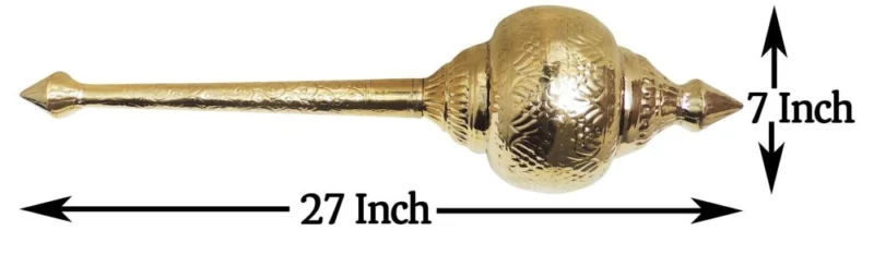 Brass Hanuman Gada for Pooja, 27 inch
