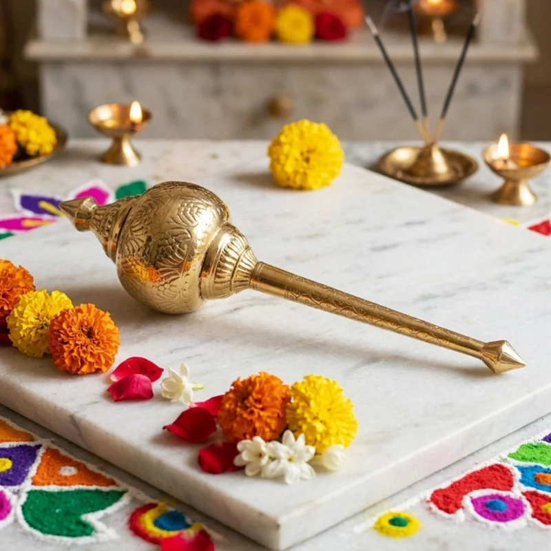 Brass Hanuman Gada for Pooja, 27 inch