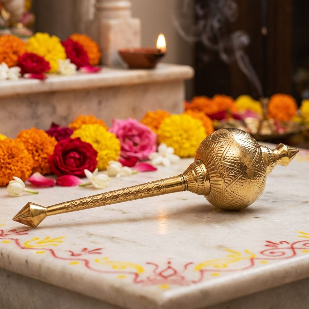 Brass Hanuman Gada for Pooja, 36 inch, brass, Vedikcraft Moradabad