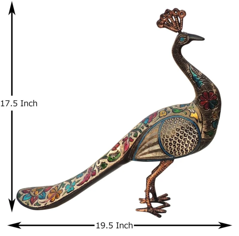 Brass Peacock Showpiece Pair, 17.5 inch, 8.84 kg