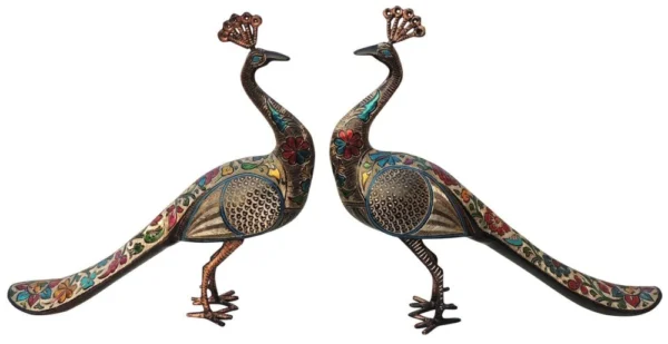 Brass Peacock Showpiece Pair, 17.5 inch, 8.84 kg, brass, Vedikcraft Moradabad