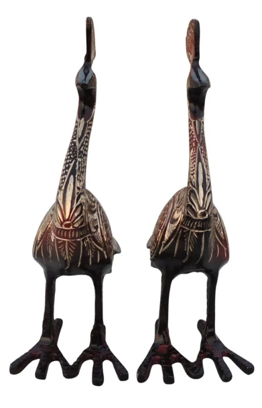 Brass Peacock Showpiece Pair, 7.5 inch, design AN251-A