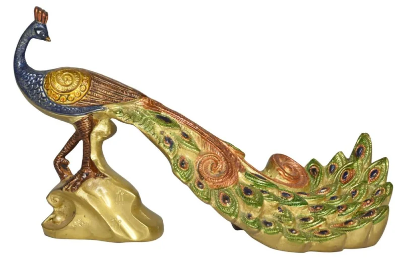 Brass Peacock Showpiece, 7 inch, 5.4 kg