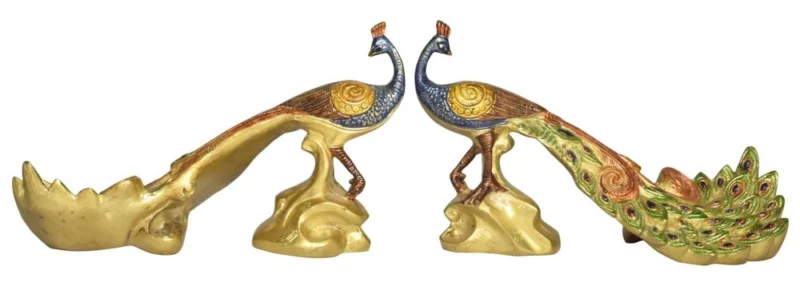 Brass Peacock Showpiece, 7 inch, 5.4 kg – for Table Décor