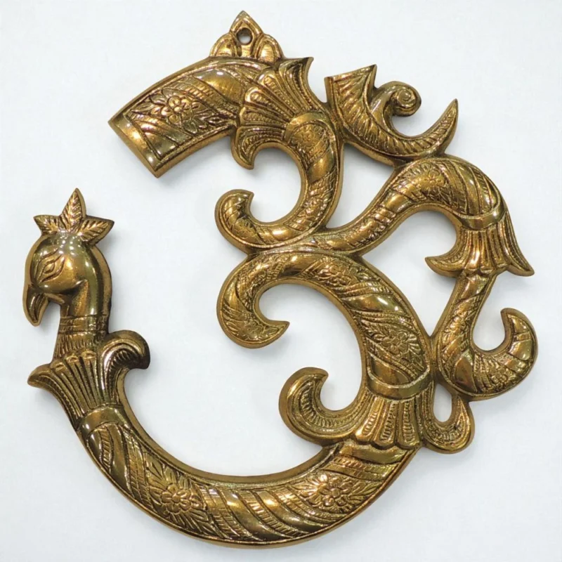 Brass Wall Hanging Om, 10 inch
