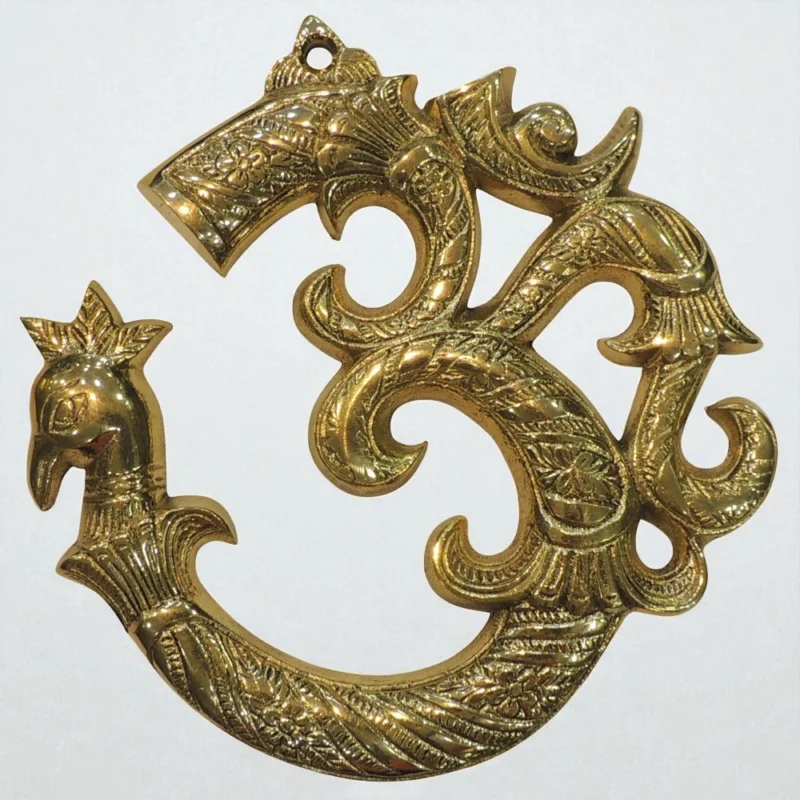 Brass Wall Hanging Om, 6 inch