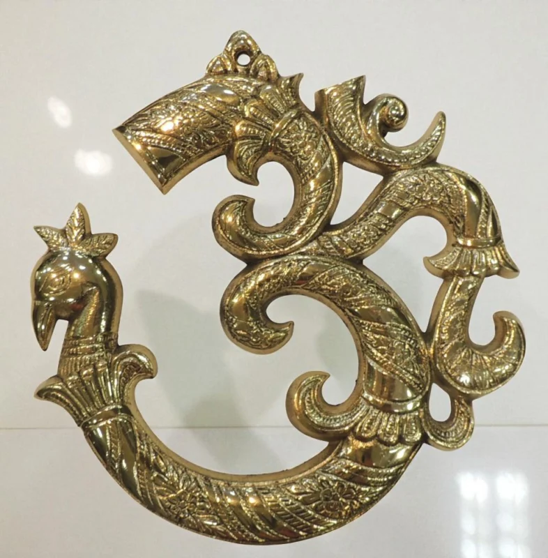 Brass Wall Hanging Om, 8 inch, 720 g