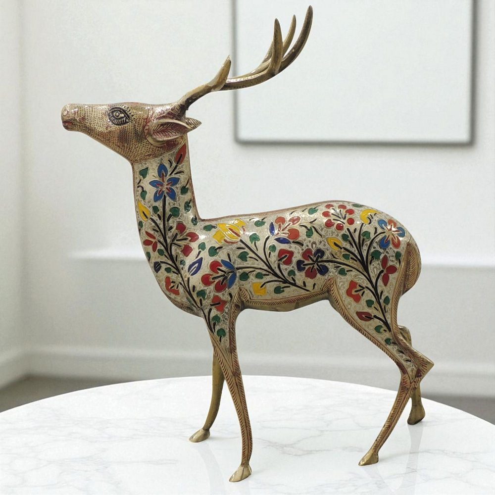 Brass Deer Showpiece, 26 inch, brass, Vedikcraft Moradabad