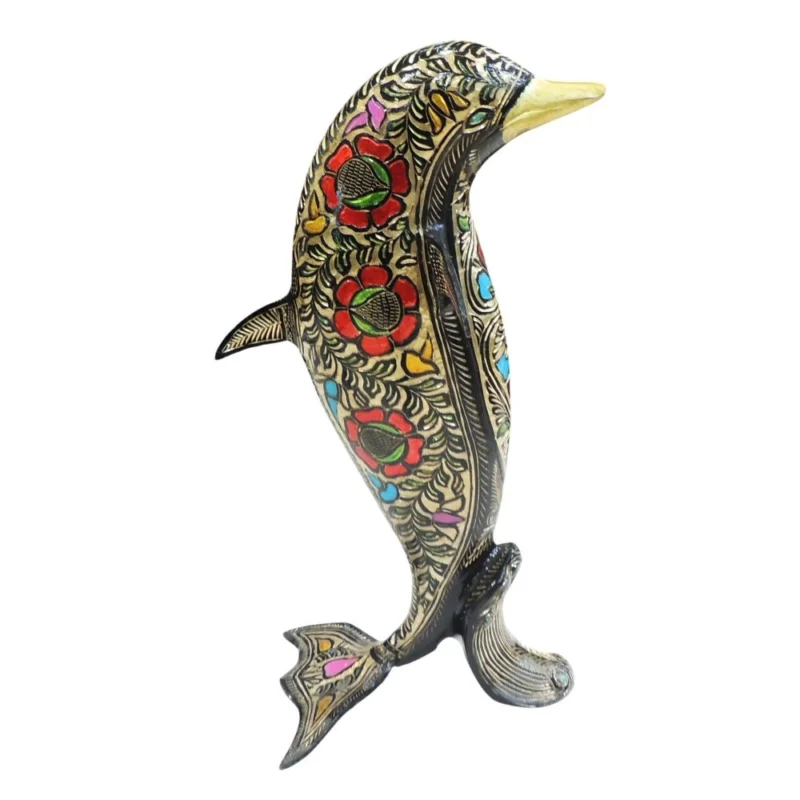 Brass Fish Showpiece (Dolphin), 15.5 inch – for Vastu and Décor