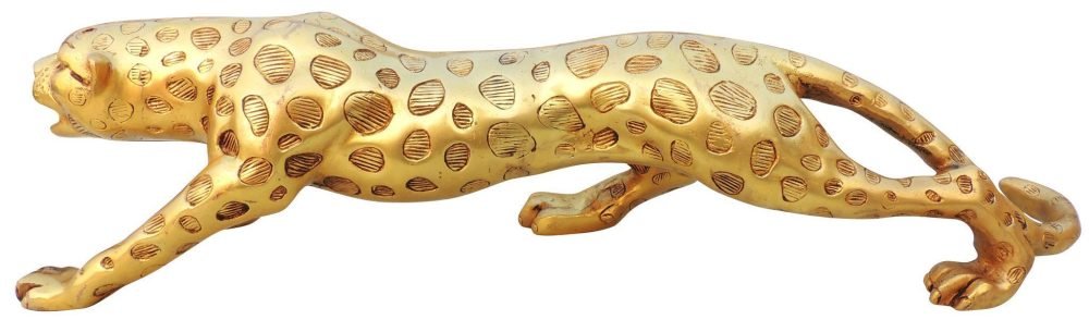 Brass Animal Showpiece (Jaguar), 5.5 inch, brass, Vedikcraft Moradabad