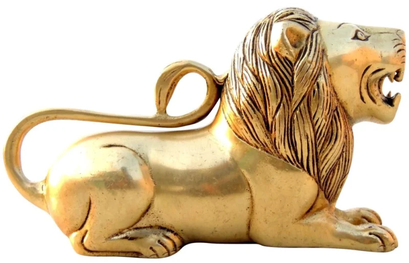 Brass Lion Showpiece, 4.5 inch
