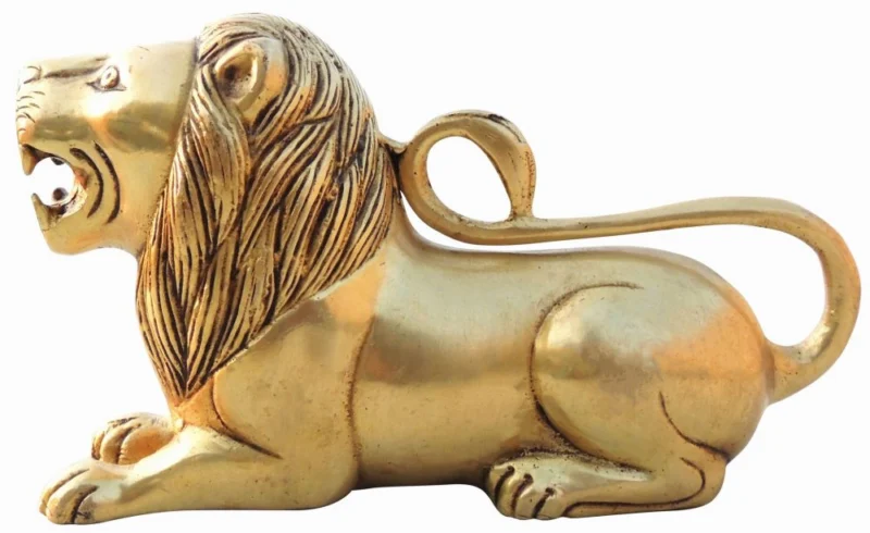 Brass Lion Showpiece, 4.5 inch