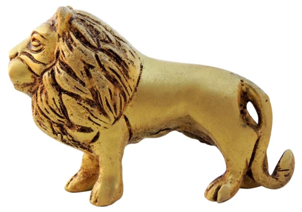 Brass Lion Showpiece, 2.5 inch, brass, Vedikcraft Moradabad