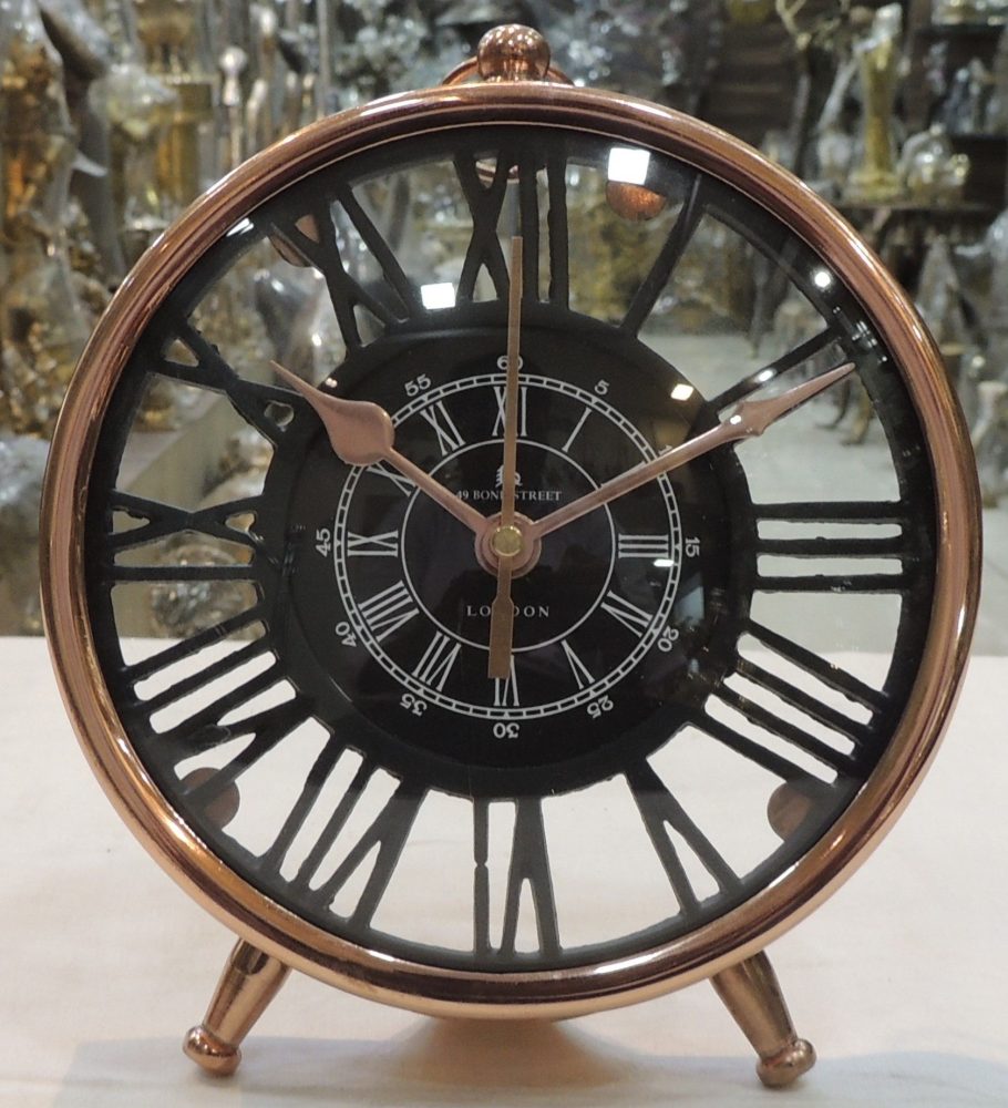 Brass Home Table Clock, 7 inch, brass, Vedikcraft Moradabad