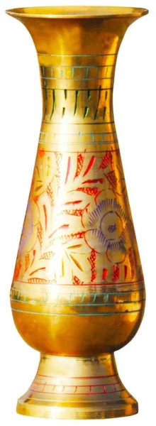 Brass Flower Pot for Home and Garden, 7.5 inch, design F148-D, brass, Vedikcraft Moradabad