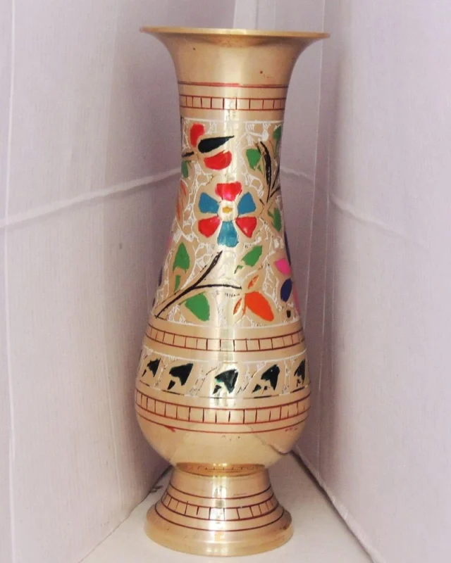Brass Flower Pot for Home and Garden, 8.5 inch, 390 g