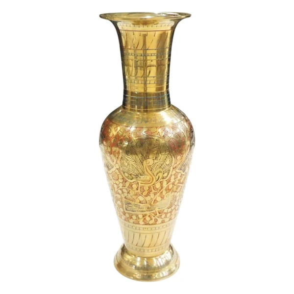 Brass Flower Pot for Home and Garden, 10 inch, 530 g, brass, Vedikcraft Moradabad